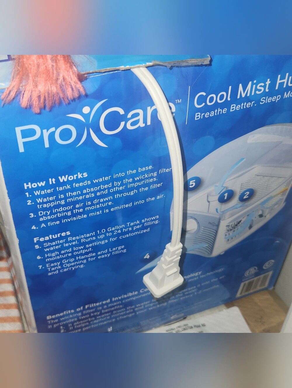 Pro care Cool Mist Humidifier - White